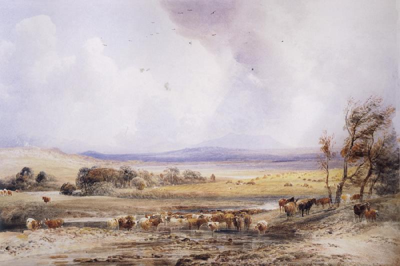 Peter Dewint View on the Lowther,with Cattle in the Water